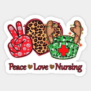 Peace Love Nursing Chirstmas Sticker